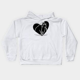 Black and white cats in love Kids Hoodie